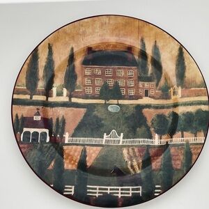 Huge Vintage Extra‎ Large Country Platter. Block country Village 1995